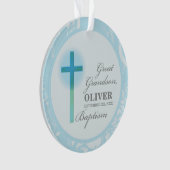 Great Grandson Taufe Blue Lace Personalisiert Ornament (Vorderseite)