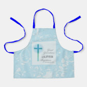 Great Grandson Taufe Blue Lace Personalisiert Schürze (Vorderseite)