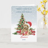 Great Grandson Teddy Bear Weihnachtsbaum Karte (Gelbe Blume)