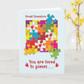 Great Grandson Valentine Puzzle Love to Piets Karte (Gelbe Blume)