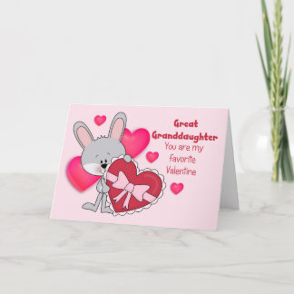 Great Grandtochter Bunny Favorite Valentine Feiertagskarte