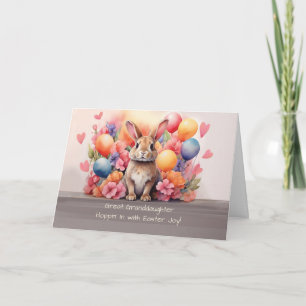 Great Grandtochter Osterkaninchen Blume Balloons Karte