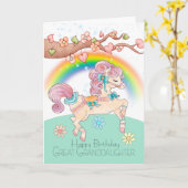 Great Grandtochter Pony Grußkarte Karte (Gelbe Blume)