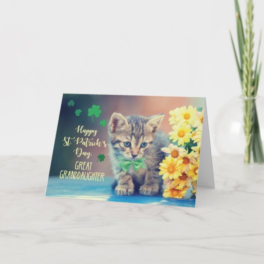 Great Grandtochter St. Patrick's Day Kitten Karte (Vorderseite)