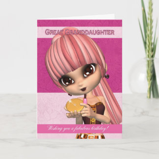 Great Grandtochter Trendy Birthday Girl Gruß Karte