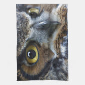 Great Gray Owl Eyes Wildlife Geschirrtuch (Vertikal)