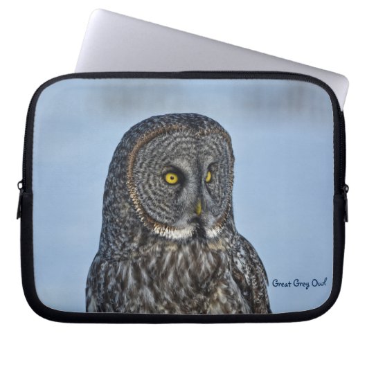 Great Gray Owl Raptor Wildlife Foto Laptopschutzhülle (Vorderseite)