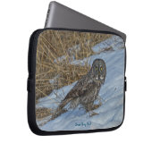 Great Gray Owl Raptor Winter Wildlife Foto Laptopschutzhülle (Vorne Rechts)