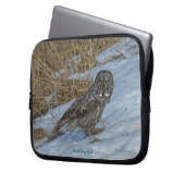 Great Gray Owl Raptor Winter Wildlife Foto Laptopschutzhülle (Vorderseite Links)