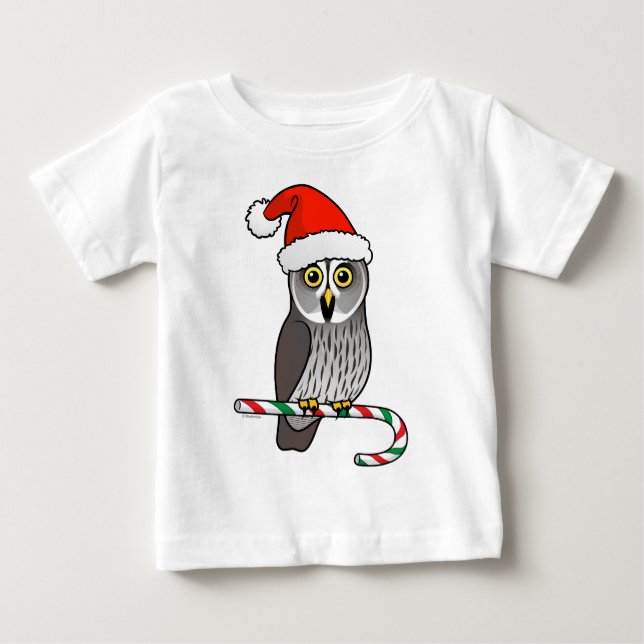 Great Gray Owl Santa Baby T-shirt (Vorderseite)