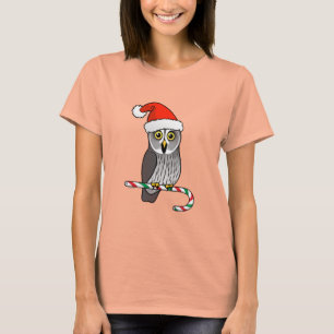 Great Gray Owl Santa T-Shirt