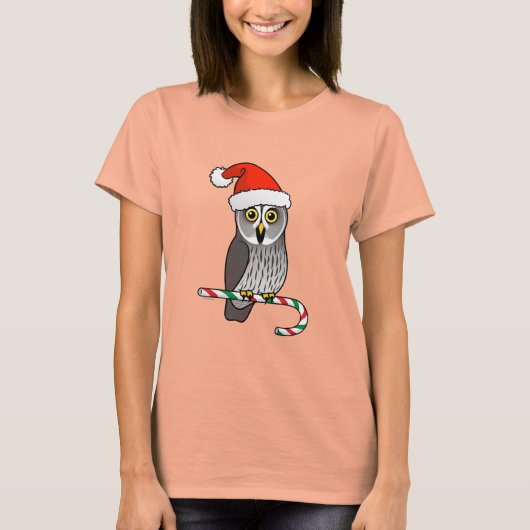 Great Gray Owl Santa T-Shirt (Vorderseite)