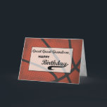 Great Great Grandson Birthday Basketball Grosses Karte<br><div class="desc">Eine Grunge-Visitenkarte,  die perfekt ist,  um Ihrem Urenkel zu seinem Geburtstag zu schenken. Es ist,  als gäbe man ihm einen alten und abgenutzten Ball. DER TEXT AUF DER KARTENDECKE IST EIN GRUNGE-STIL,  DER ABSICHTLICH ALTER AUSSIEHT.</div>
