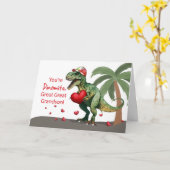 Great Great Grandson Valentine Dinosaur Hat Herz Karte (Gelbe Blume)