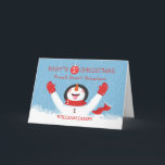 Great Great Great Grandson Name Christmas Snowman Karte<br><div class="desc">Das erste Weihnachtsfest deines Enkels ist für die ganze Familie sehr aufregend. Feiern Sie mit ihm und seinen Eltern mit dieser schönen Karte. Ein Schneemann hat seine Arme weit aus und begrüßt die Welt, während er sich im Schnee erfreut. Dies wird ein echter Sake mit seinem Namen auf der Vorderseite,...</div>