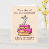 Great Great Great Grandtochter 7. Geburtstag, Swee Karte (Gelbe Blume)