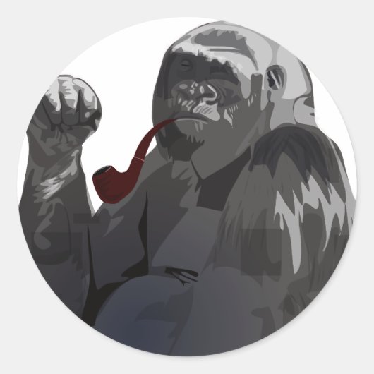 Great Green Gorilla Runder Aufkleber (Vorderseite)