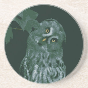 Great Grey Owl Achterbahn Getränkeuntersetzer