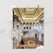 Great Hall, Library of Congress, Washington, DC Postkarte (Vorne/Hinten)