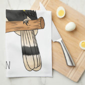 Great hornbill bird cartoon illustration geschirrtuch (Viertel Falte)