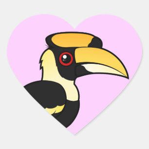 Great Hornbill Herz-Aufkleber
