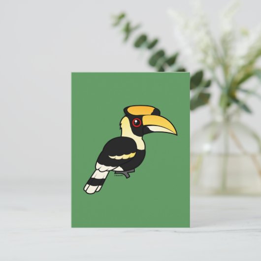 Great Hornbill Postkarte (Stehend Vorderseite)
