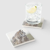 Great Horned Owl Foto Untersetzer (Seitenansicht)