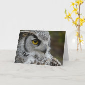 Great Horned Owl Fotograf Karte (Gelbe Blume)