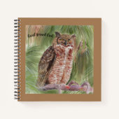 Great Horned Owl Journal Notizblock (Vorderseite)