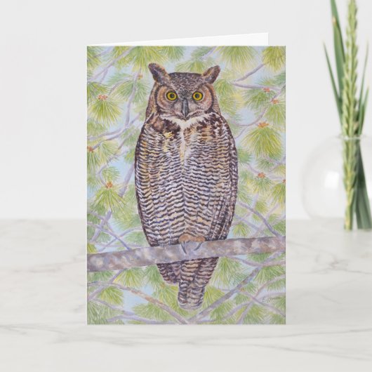 Great Horned Owl Karte (Vorderseite)