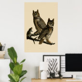 Great Horned Owl von John James Audubon Poster (Heimbüro)