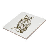 Great Horned Owl Whie Fliese (Seite)