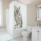 Great Horned Owl White Duschvorhang (Beispiel)