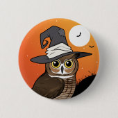 Great Horned Owl Witch! Button (Vorderseite)