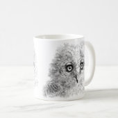 Great Horned Owlet Zeichnend Kaffeetasse (VorderseiteRechts)