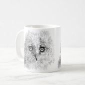 Great Horned Owlet Zeichnend Kaffeetasse (Vorderseite Links)
