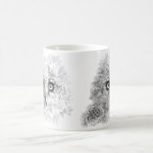 Great Horned Owlet Zeichnend Kaffeetasse (Mittel)
