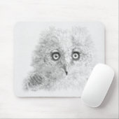 Great Horned Owlet Zeichnend Mousepad (Mit Mouse)
