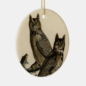 Great Horned Owls (von John James Audubon) Keramik Ornament (Rechts)