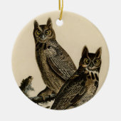 Great Horned Owls (von John James Audubon) Keramik Ornament (Vorne)