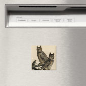 Great Horned Owls (von John James Audubon) Magnet (In Situ (Geschirrspüler))