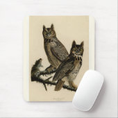 Great Horned Owls (von John James Audubon) Mousepad (Mit Mouse)