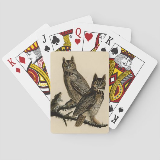 Great Horned Owls (von John James Audubon) Spielkarten (Rückseite)