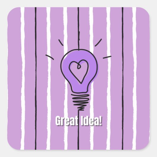 Great Idea! Quadratischer Aufkleber (Vorderseite)