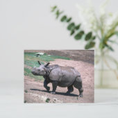 Great Indian One Horned Rhino Postkarte (Stehend Vorderseite)