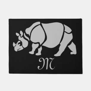 Great Indian Rhinoceros The Unicorn Rhino Monogram Fußmatte