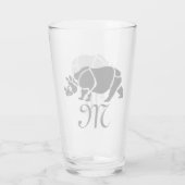 Great Indian Rhinoceros The Unicorn Rhino Monogram Glas (Rückseite)