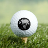 Great Indian Rhinoceros The Unicorn Rhino Monogram Golfball (Insitu T-Shirt)