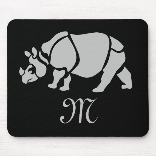 Great Indian Rhinoceros The Unicorn Rhino Monogram Mousepad (Vorne)