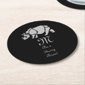 Great Indian Rhinoceros The Unicorn Rhino Monogram Runder Pappuntersetzer (Angewinkelt)